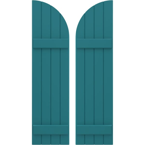 Ekena Millwork Americraft 4-Board (2 Batten) Wood Joined Board-n-Batten Shutters w/ Arch Top, ARW101BQ414X77ANH, PR ARW101BQ414X77ANH - main